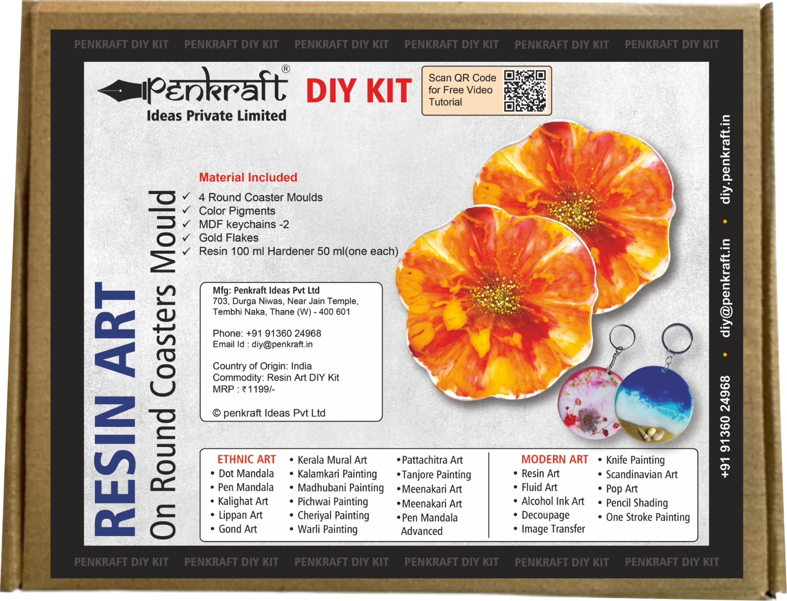 Resin Art with Round Coaster Moulds DIY Kit by Penkraft